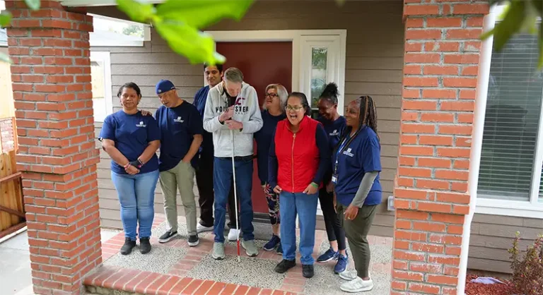 group of people on a porch