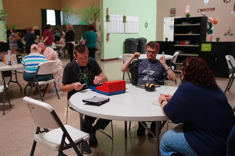 people playing games at a table