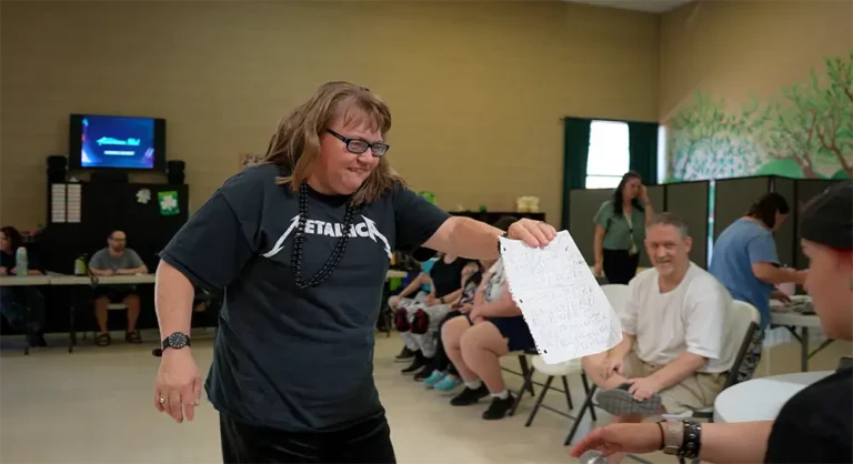 individual showing her creativity