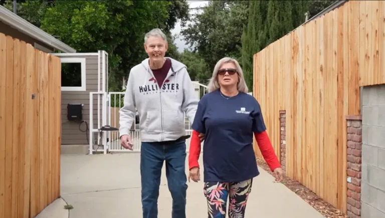 caregiver walking with individual